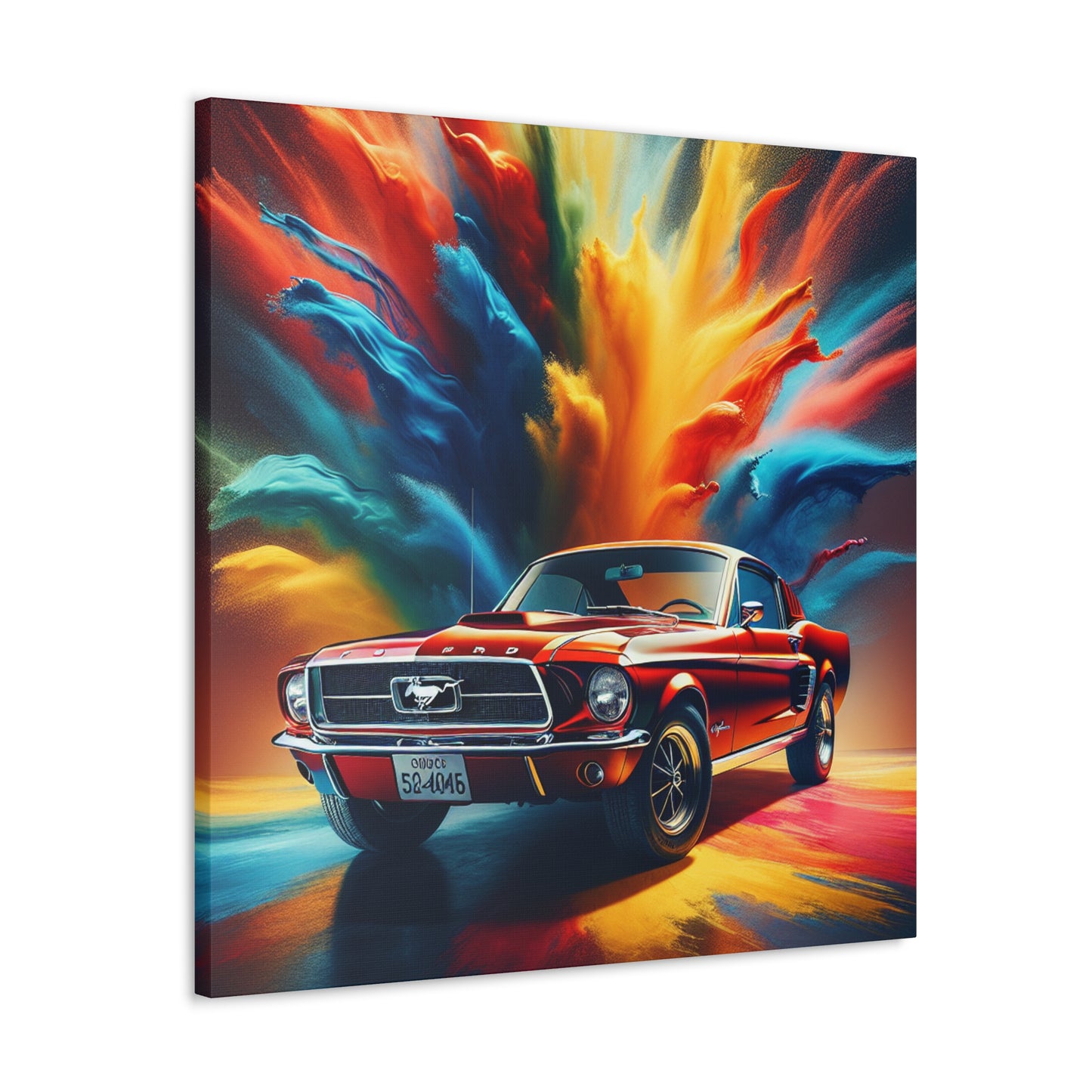 Ford Mustang Wall Decor Art - Classic Car Canva Painting - Modern Canvas Prints For Living Room, Bedroom, Man Cave, Car Enthusiasts