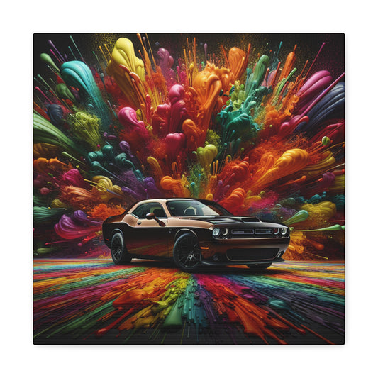 Dodge Challenger Car Wall Art, Modern Automotive Canva Painting, Home Decor, Large Canvas Garage Artwork, Perfect Gift for Car Enthusiasts