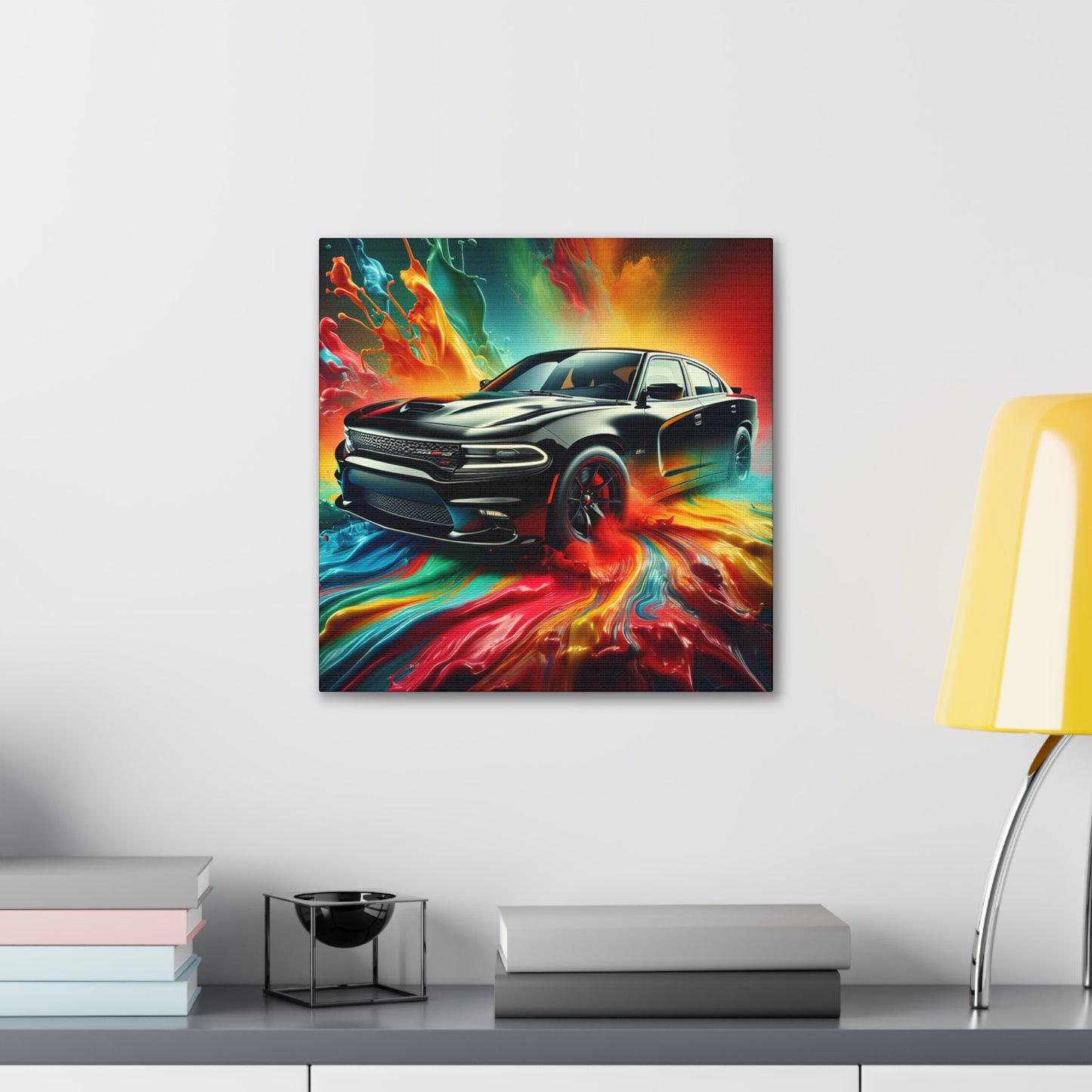 Dodge Charger Canva Painting - Large Wall Art, High Quality Home Decor, Unique Gift for Car Lovers and Enthusiasts