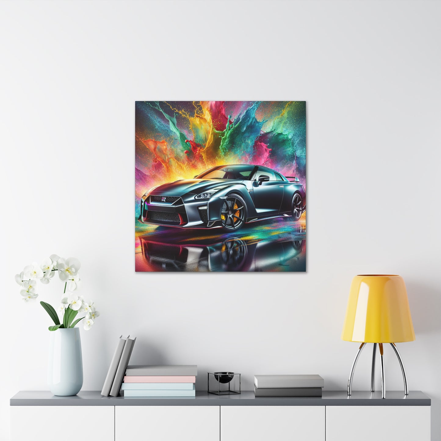 Premium Nissan GT-R Wall Art, Framed Canva, Large Car Print Paintings, Perfect Gift for Car Enthusiasts and Home Decor