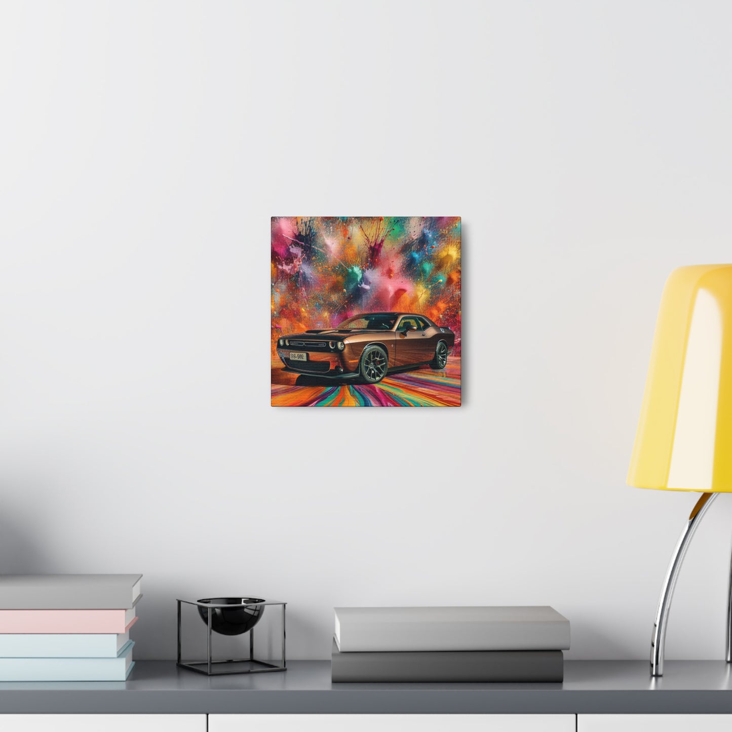 Dodge Challenger Wall Art, Car Themed Canva Painting, Perfect for Man Cave, Automotive Decor, Unique Gift for Car Lovers and Enthusiasts