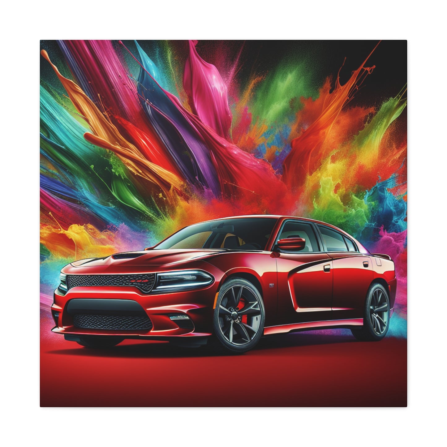 Vintage Dodge Charger Wall Art, Classic Car Canvas Painting, Automobile Decor, Perfect Gift for Car Enthusiasts and Collector's Item