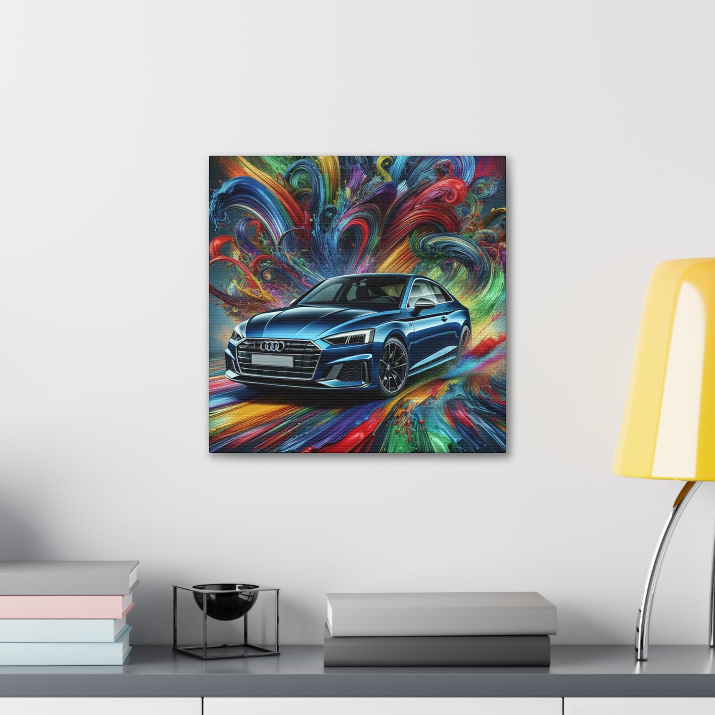 Audi A5 Canva Painting, Hand Painted Wall Art, Luxury Car Decor, Modern Home Office, Unique Gift for Car Lovers and Enthusiasts