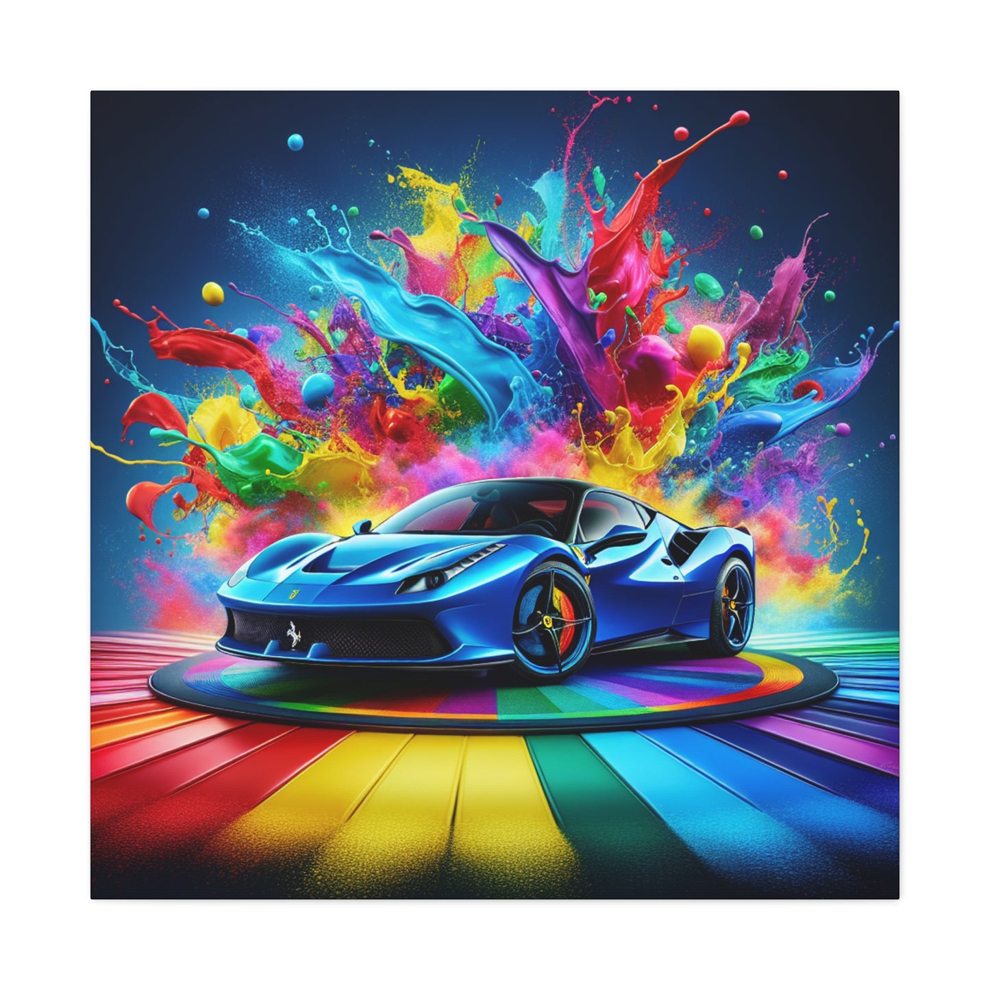 Luxurious Ferrari Art Canva, High Quality Wall Art, Detailed Car Painting, Home Decor, Man Cave Essential, Unique and Modern Design