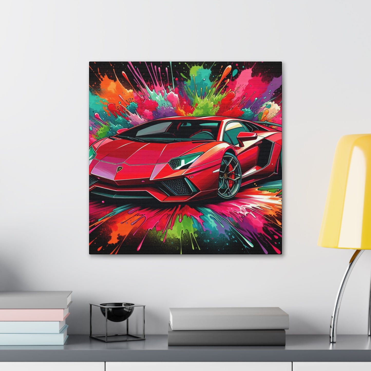 Lamborghini Aventador Canva, Exotic Sport Car Art, Luxury Wall Decoration, Unframed Modern Painting Print for Garage Decor