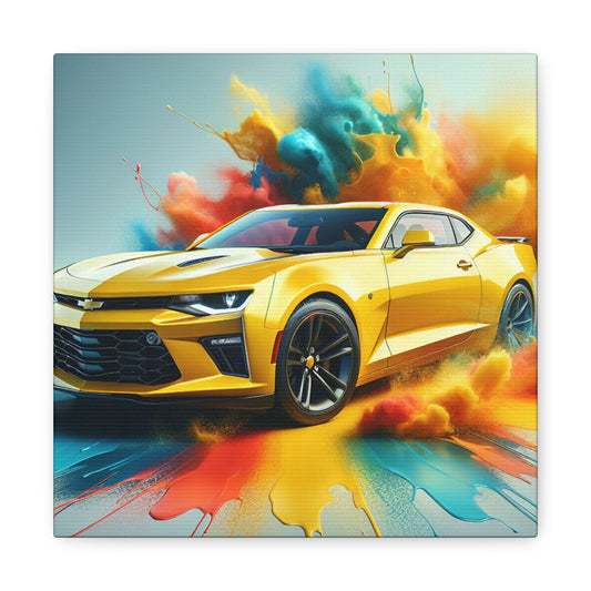 Chevrolet Camaro Canva Painting - Modern Wall Art - Unique Car Canva Prints - Garage Decor - Classic Car Lovers Gift - Vintage Car Poster