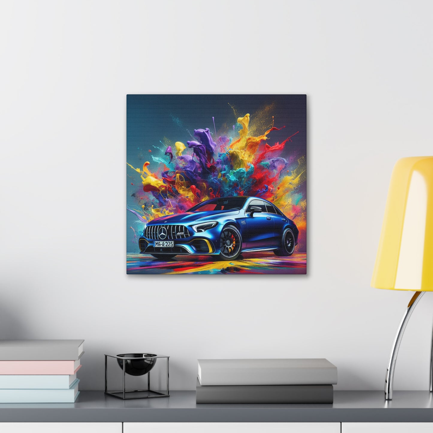 Mercedes AMG Wall Art Canva Painting - Hand Painted, Home Decor, Car Enthusiast Gift, Luxury Auto Artwork, Vehicle Masterpiece.