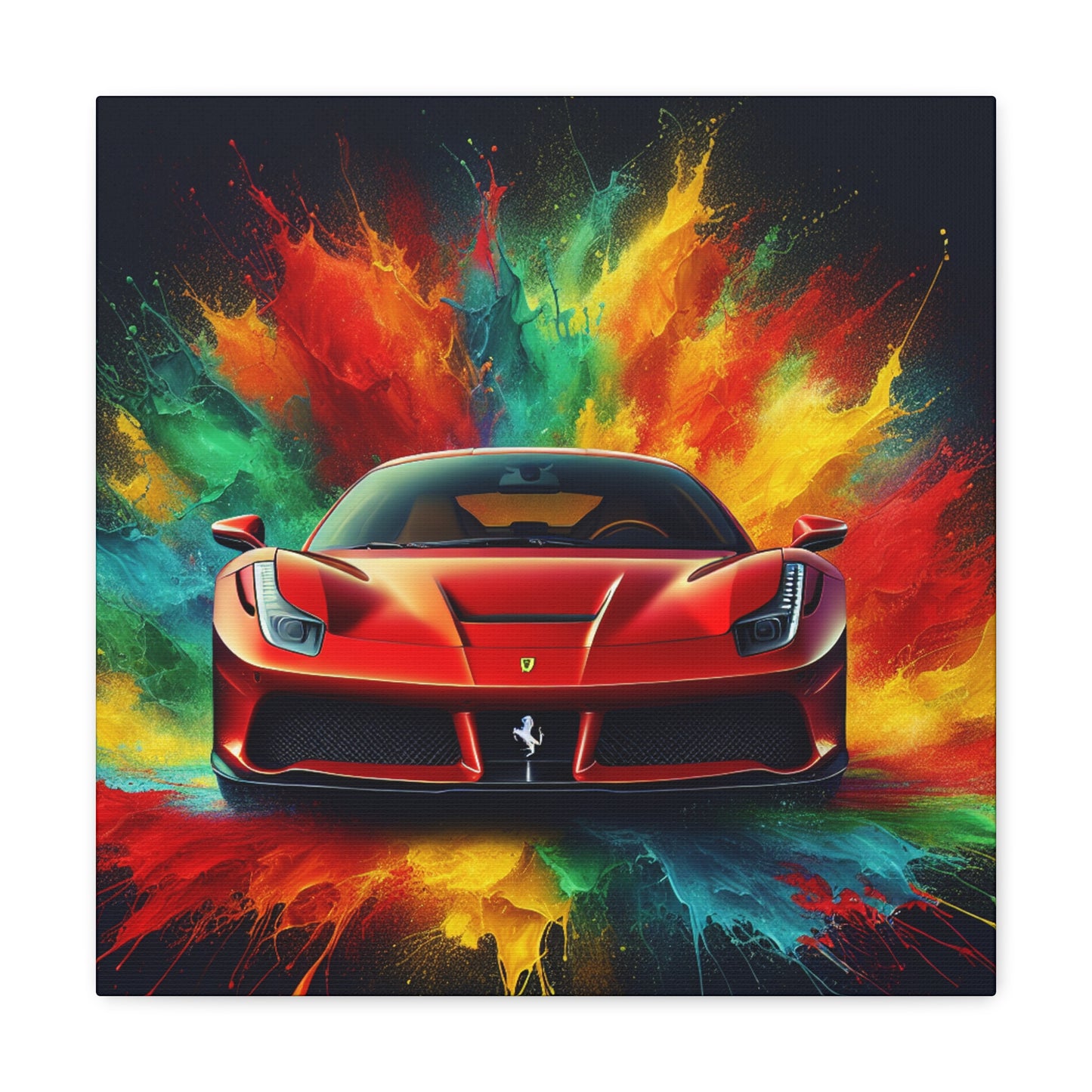 Ferrari Luxury Car Wall Art, Handmade Canvas Painting, Modern Home Decor, Unique Gift for Car Enthusiasts, Fine Art for Office and Garage