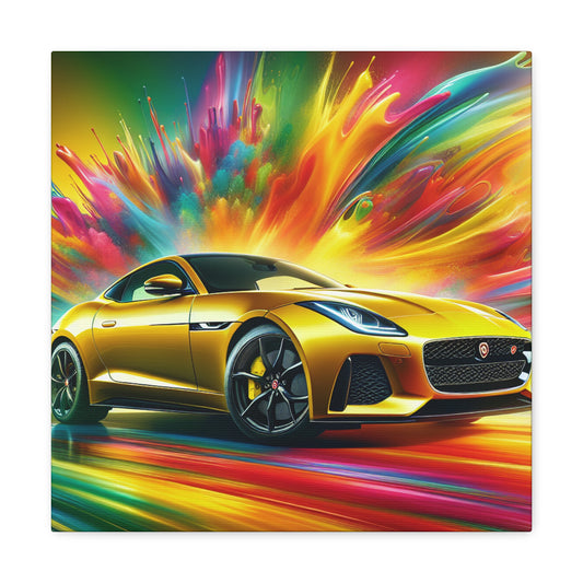 Jaguar F-Type Canva Painting, Luxury Car Wall Art, Modern Garage Decor, Vintage Vehicle Home Decoration, Perfect Gift for Car Lovers