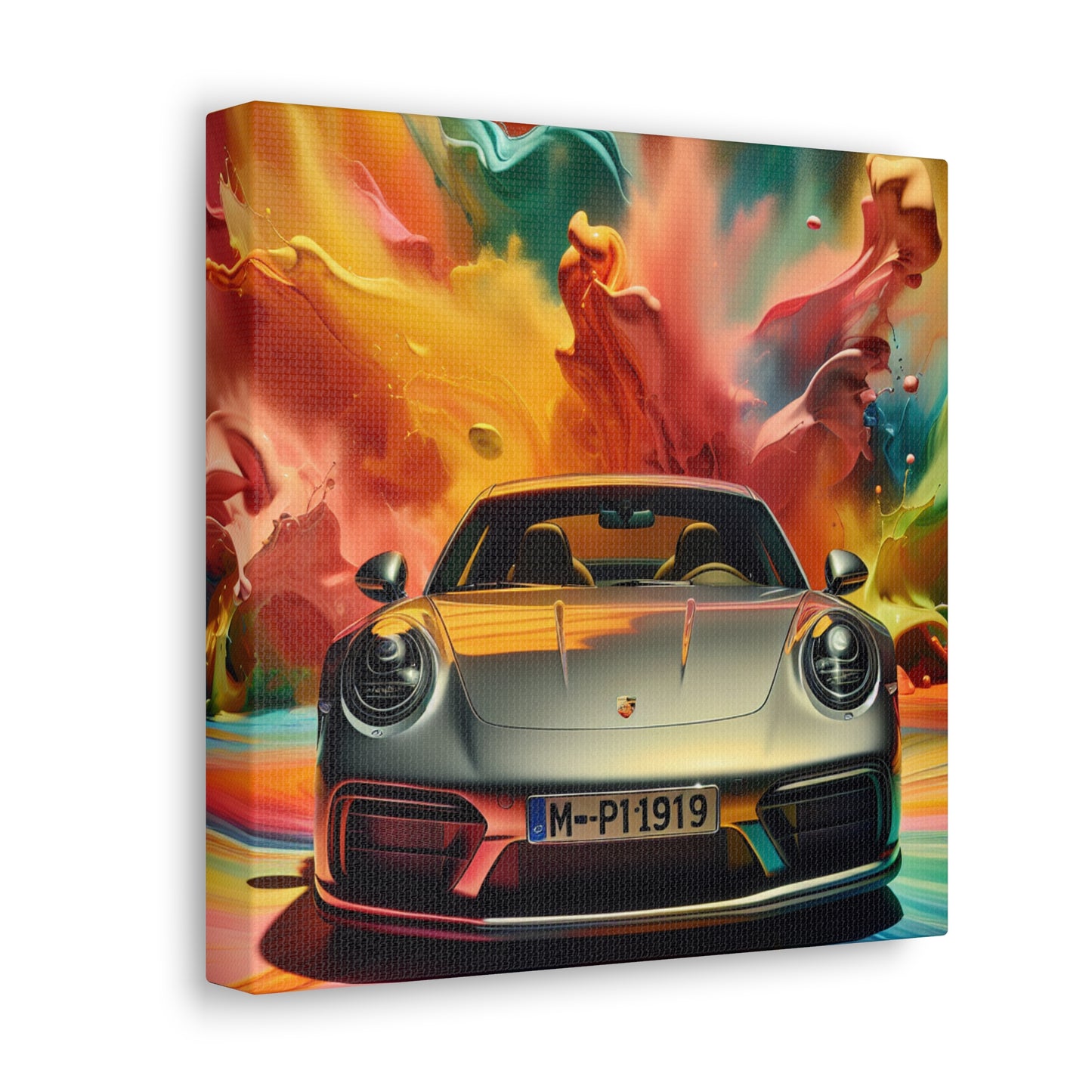 Porsche 911 Canva Painting, Sports Car Wall Art, Luxury Garage Decor, Auto Enthusiast Gift, Home Decoration, High Quality Print