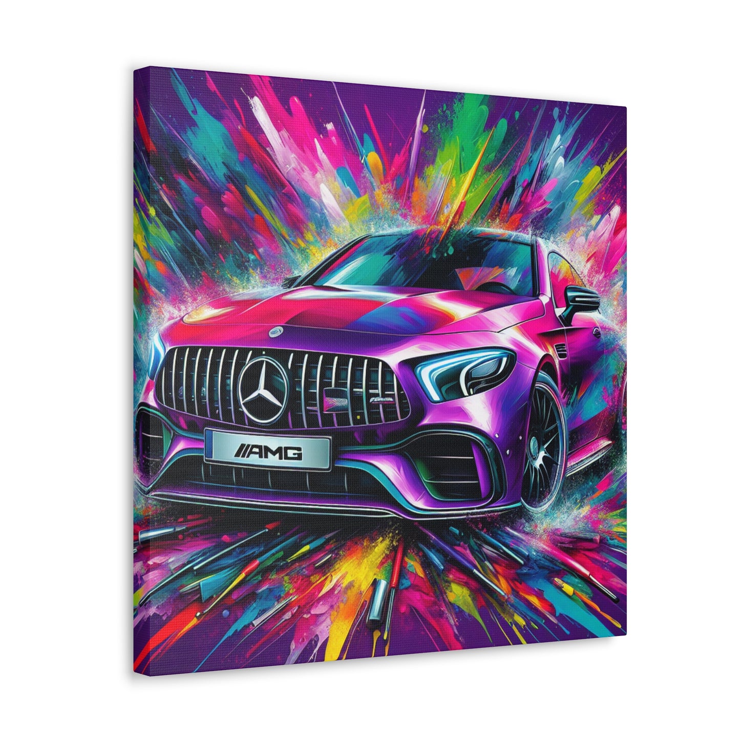 Luxurious Mercedes AMG Wall Art, High Quality Canvas Painting, Modern Home Decor, Unique Gift for Car Lovers, Edgy Office Artwork