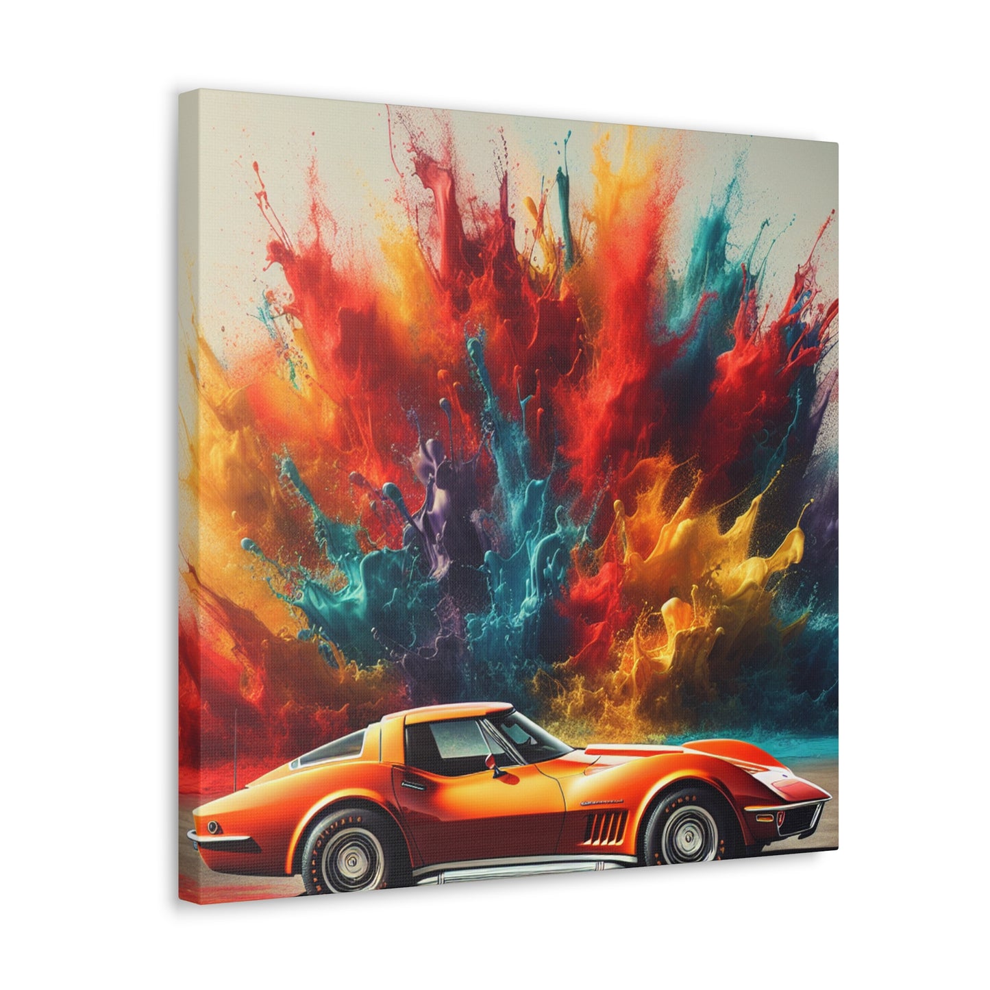 Chevrolet Corvette Canva Painting - Luxury Car Art, Wall Decor - Gift for Car Enthusiast, Perfect for Man Cave or Garage