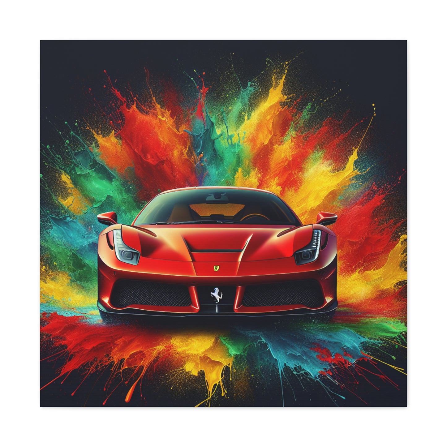 Ferrari Luxury Car Wall Art, Handmade Canvas Painting, Modern Home Decor, Unique Gift for Car Enthusiasts, Fine Art for Office and Garage