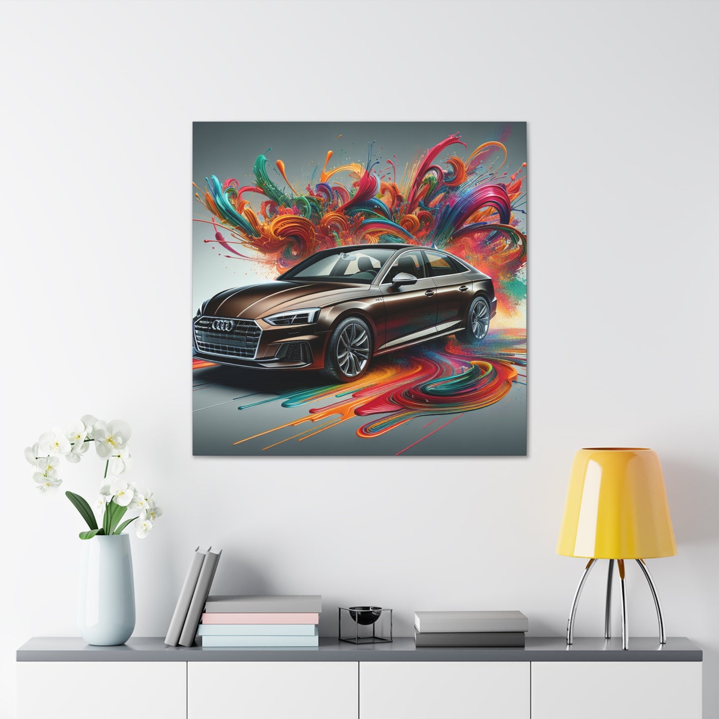 Audi A5 Car Artwork - Large Modern Wall Decor, Luxury Car Canva Painting, Unique Gift for Auto Enthusiast and Car Lovers