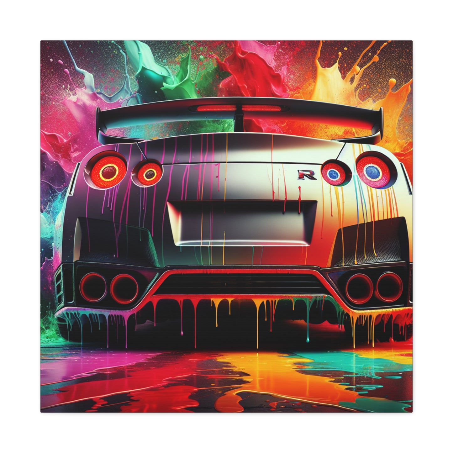 Nissan GT-R Canva Painting - Modern Wall Art, Handmade Car Artwork, Perfect Gift for Car Enthusiasts and Decor