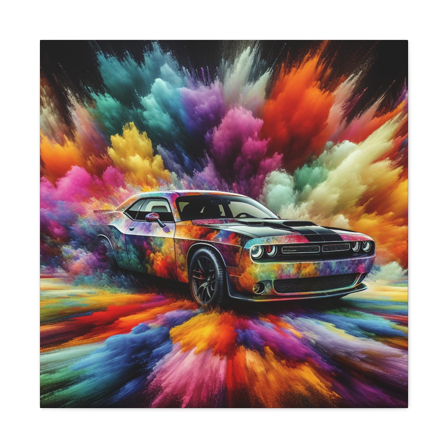 Dodge Challenger Wall Art, Car Enthusiast Gift, Automotive Canva Painting, Classic Muscle Car Decor, Man Cave Must-Have, Unique Artwork