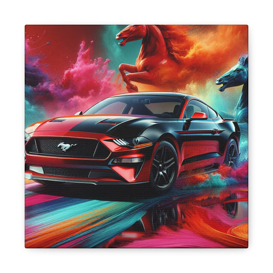 Vintage Ford Mustang Car, Wall Art Canva Painting, Ideal Gift for Car Enthusiast, Home and Office Decor