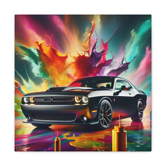 Dodge Challenger Wall Art Canva Painting - Modern Home Decor, Car Lovers Gift, Classic Car and Automotive Art, Unique Living Room Decor