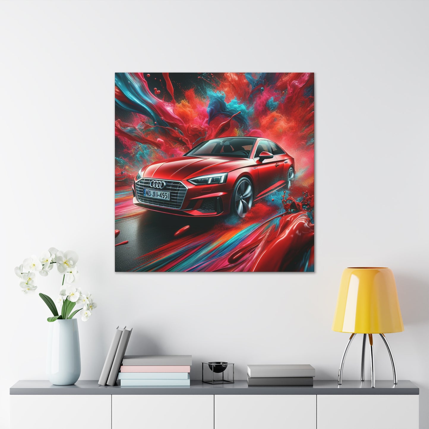 Audi A5 Car Canva Painting, Luxury Automobile Wall Art, Home Decor, Garage or Man Cave Gift Idea, For Car Enthusiast and Audi Lovers