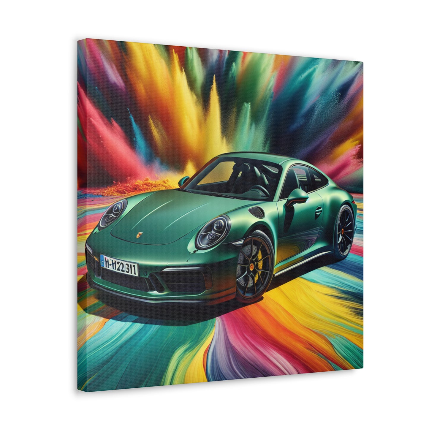 Porsche 911 Wall Decor Canva Painting, Handmade Home and Office Artwork, Automotive Wall Art, Luxury Sports Car Lover's Gift