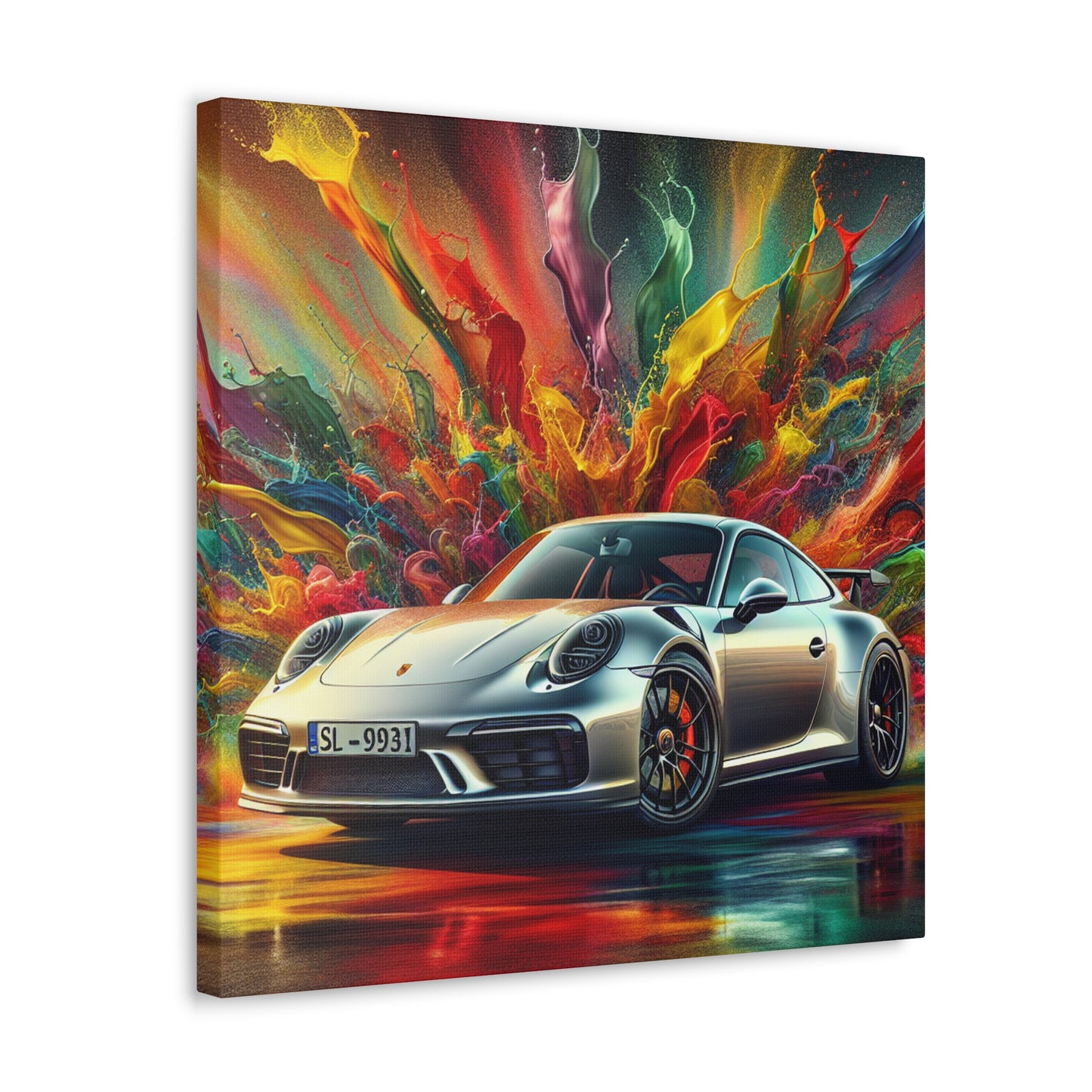 Porsche 911 Artwork, Exquisite Car Canva Painting, Perfect Gift for Luxury Car Enthusiasts and Art Lovers, Wall Decor