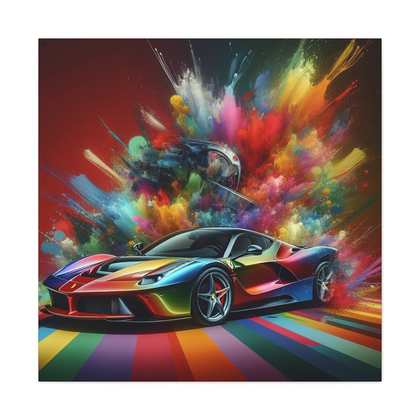 Ferrari Car Wall Art, Luxury Sports Car Canva Painting, Perfect Gift for Car Enthusiasts, Home and Office Decorative Piece, Collectible Artwork