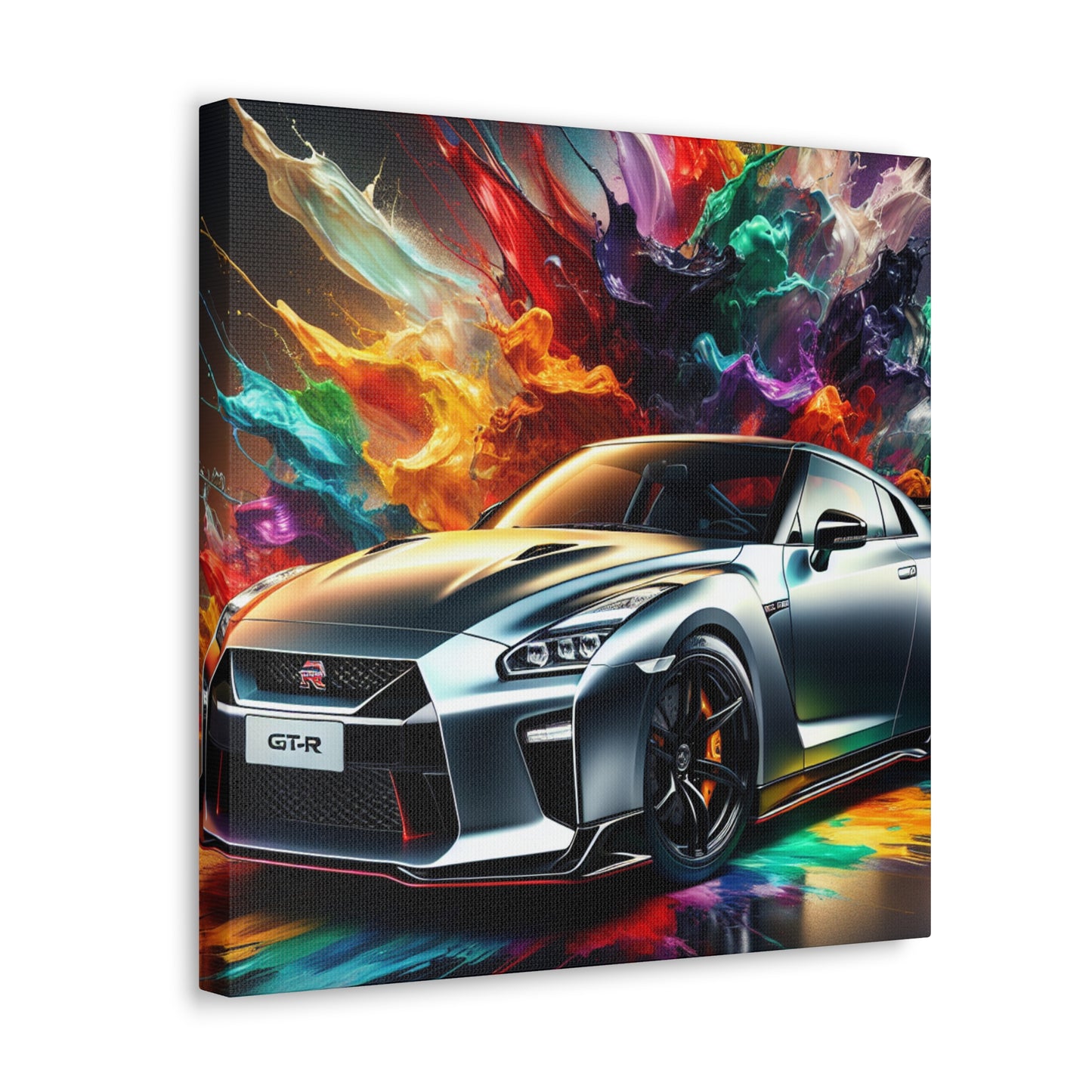 Nissan GT-R Canva Painting, Unframed Wall Art, Sports Car Print, Perfect for Home Decor and Car Enthusiasts, High Quality