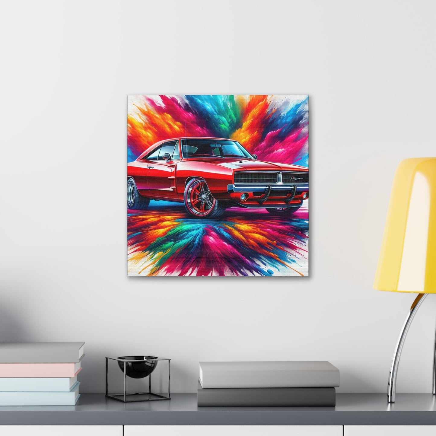 Dodge Charger Wall Art, Car Canva Painting, Automotive Decor, Unique Gift for Auto Enthusiast, Collector's Favorite, Muscle Car