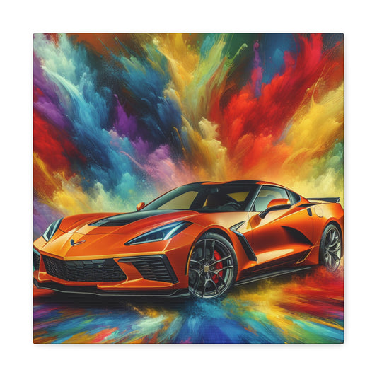 Chevrolet Corvette Wall Art - Large Canva Painting, Home Decor, Classic Car Enthusiast Gift, High Quality Print, Vintage and Modern Styles