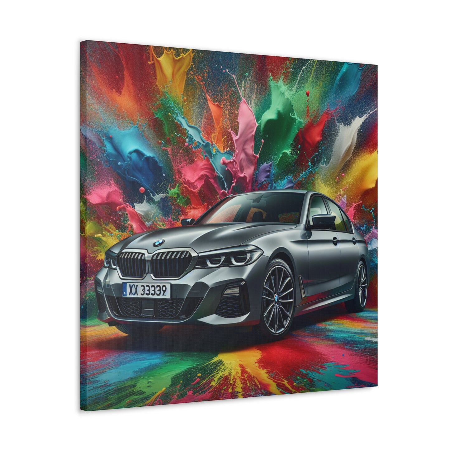 Luxury BMW Car Art- Modern Home Decor, Handmade Canva Painting, Enthusiast Car Lover Wall Art