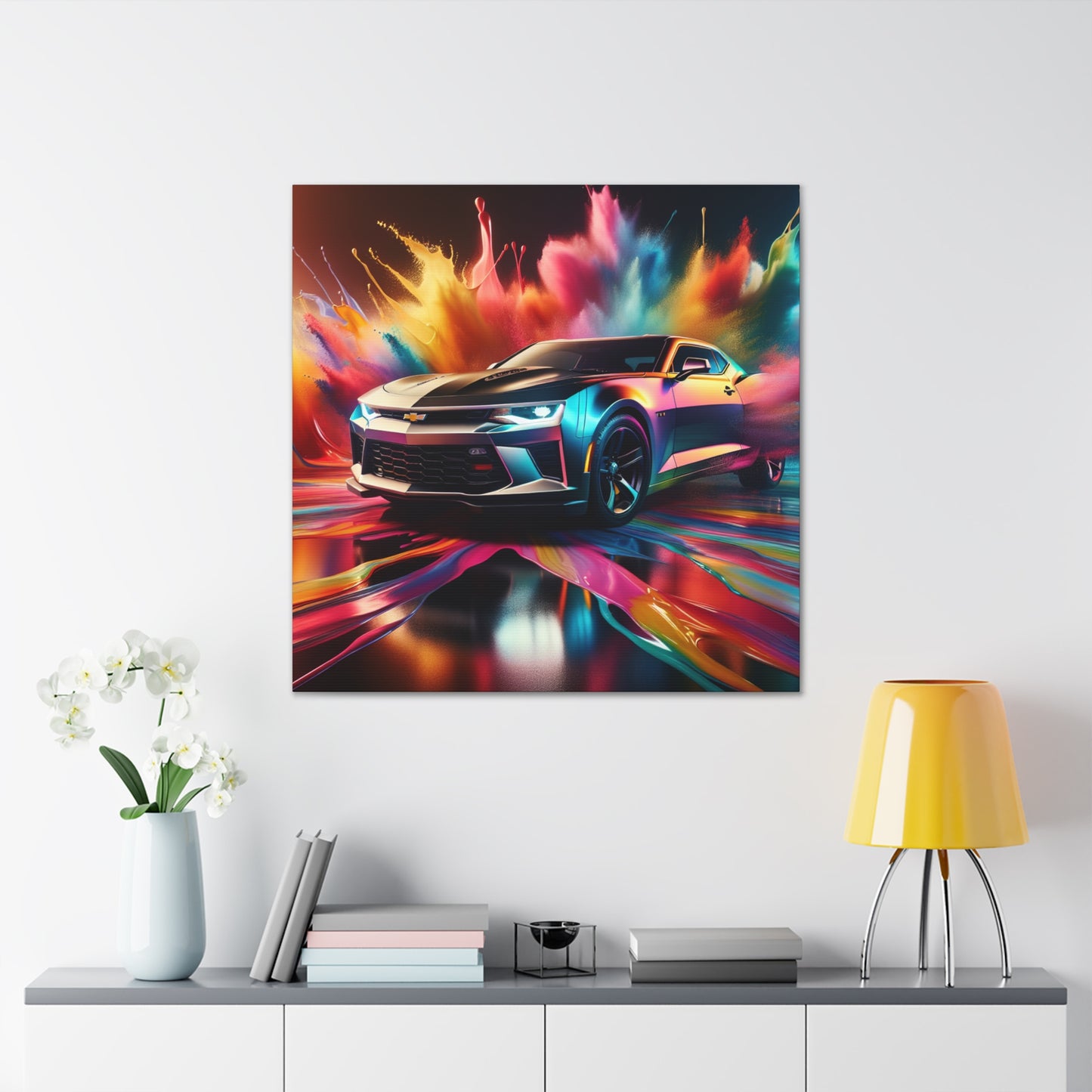 Chevrolet Camaro Wall Art Canva Painting, Car Enthusiast Decor, Muscle Car Print, Home Office Garage Decor, Automobile Artwork, Classic Car