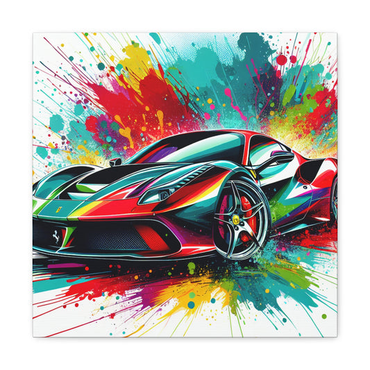 Ferrari Canva Painting, Luxury Sports Car Wall Art, Classic Red Ferrari Print, Home Office Decor, Perfect Gift for Car Enthusiasts