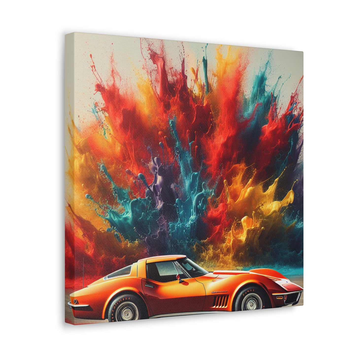 Chevrolet Corvette Canva Painting - Luxury Car Art, Wall Decor - Gift for Car Enthusiast, Perfect for Man Cave or Garage