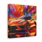 Chevrolet Corvette Wall Art, Luxury Sports Car Canva Painting, Home Decor, Gift for Car Enthusiasts, High Quality Artwork