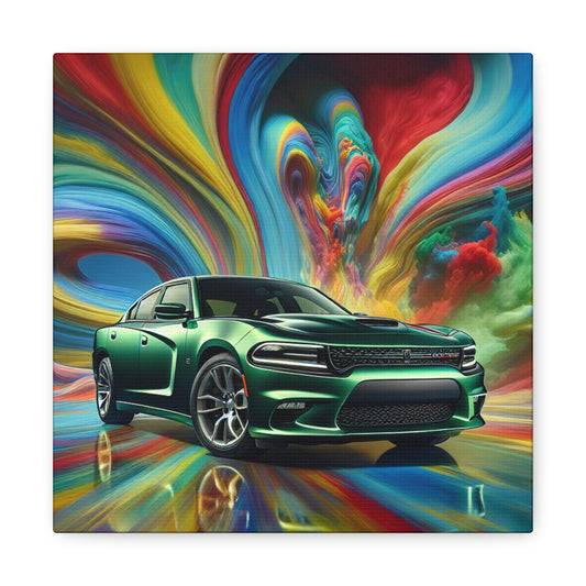 Dodge Charger Artwork - High Quality Car Canva Painting - Perfect Gift for Car Enthusiasts - Wall Decor for Man Cave