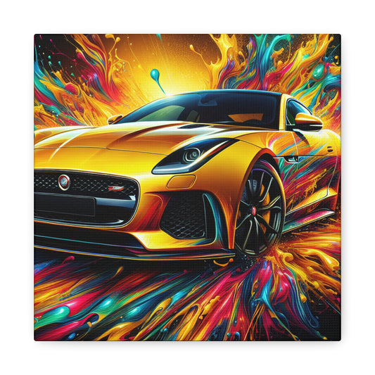 Elegant Jaguar F-Type Car Canva Art, Luxury Racing Car Wall Decor, Perfect Gift for Car Lovers and Collectors