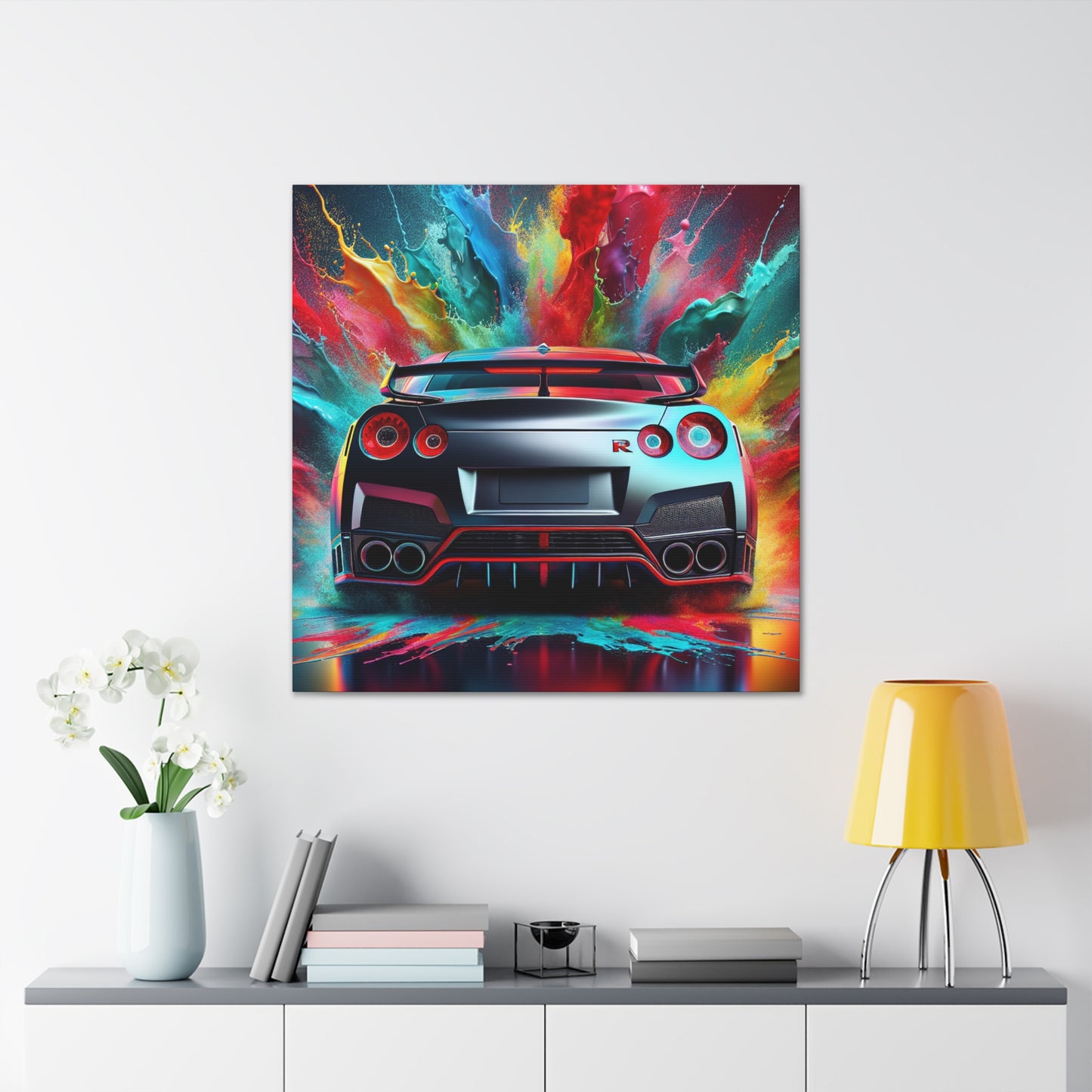 Nissan GT-R Wall Art, High-Quality Car Canva Painting, Home Decor, Man Cave Essential, Performance Car Artwork, Gift for Car Lovers