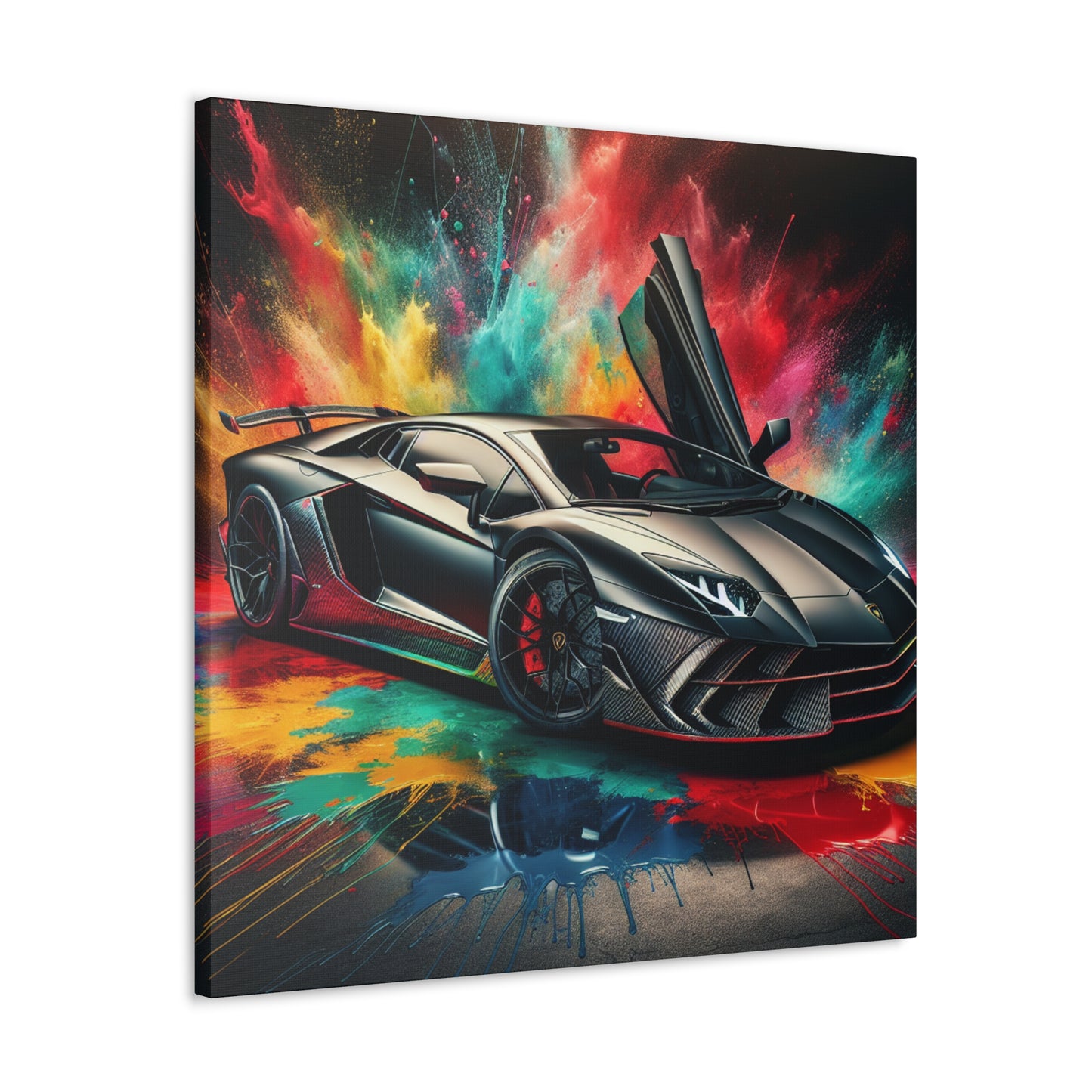Lamborghini Aventador Canva Art - Luxury Car Wall Decor, Hand-Painted Sports Vehicle, Unique Quality Home Decor Gift, Exclusive Artwork