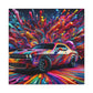 Dodge Challenger Canva Art - Sports Car Wall Decor - Modern Vehicle Canvas Painting - Perfect for Man Cave, Garage, or Home Office