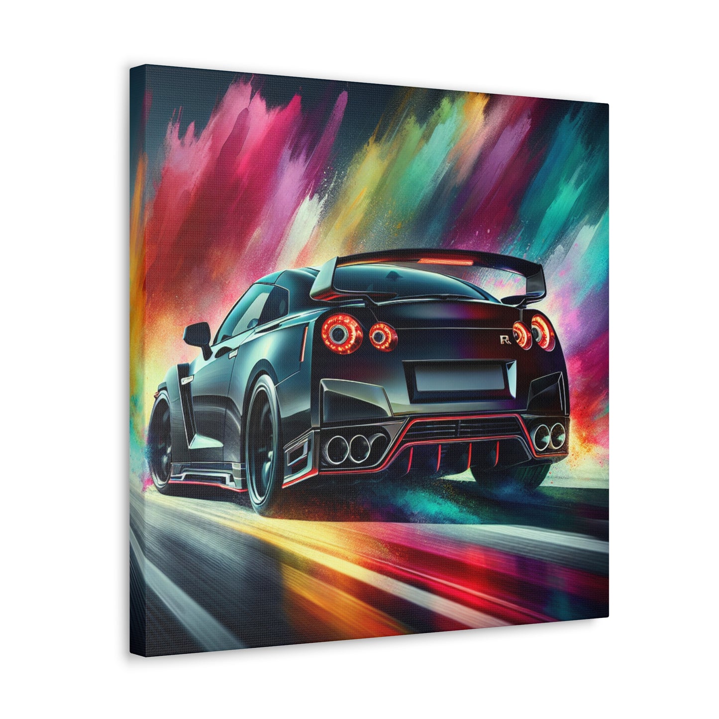 Nissan GT-R Canva, Handpainted Wall Art, Sports Car Enthusiast Gift, Home Decor, Premium Quality Canvas, Unique Artwork for Man Cave