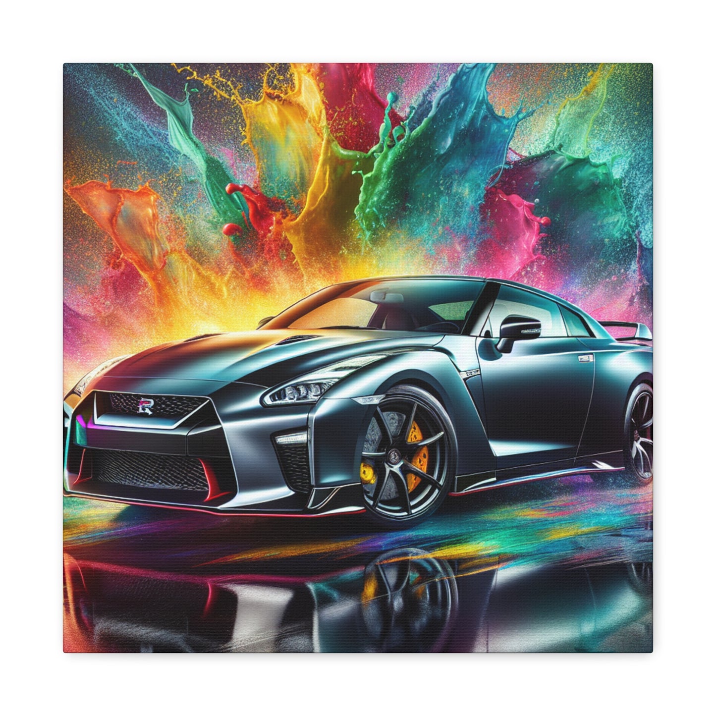 Premium Nissan GT-R Wall Art, Framed Canva, Large Car Print Paintings, Perfect Gift for Car Enthusiasts and Home Decor