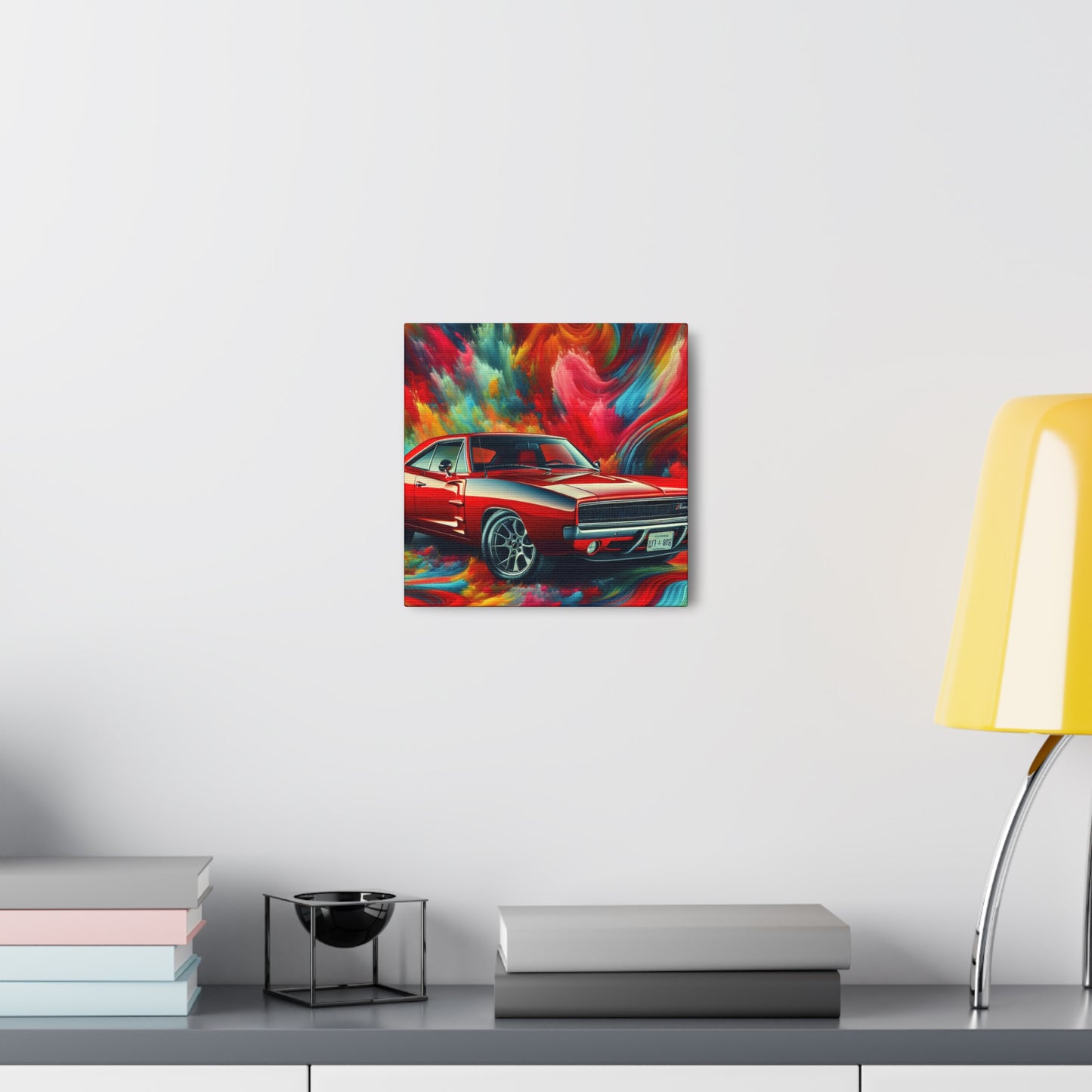 Dodge Charger Canva, Car enthusiasts Wall Art, Sports Car Painting, Home Decor, perfect gift for car lovers