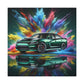 Vintage Dodge Charger Car Canva Painting - Classic Automobile Wall Art for Garage, Car Enthusiast Gift, Home Decor