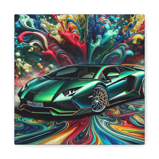 Lamborghini Aventador Artwork, Luxury Car Canva Painting, Wall Decor for Man Cave, Vintage Vehicle Poster, High Quality Print, Gift for Men