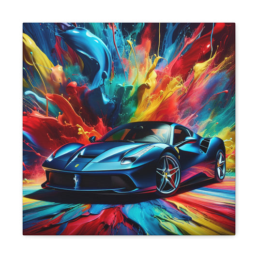 Ferrari Canva Painting - Luxurious Wall Art, Home Decor, Unique Gift for Car Enthusiasts and Sports Car Lovers, Handmade Artwork