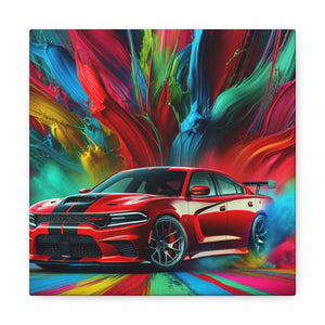 Dodge Charger Canva Painting - Large Wall Art, Home and Office Decor, Unique Car Artwork, Gift for Auto Enthusiasts, Car Lovers Present