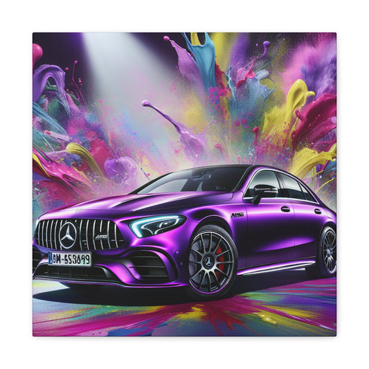 Mercedes AMG Luxury Sportscar Wall Art - Handmade Canvas Painting for Car Lovers, Automotive Decor, Exclusive Garage Artwork