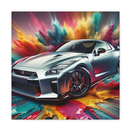 Nissan GT-R Canva Paintings, Sports Car Wall Art, Luxury Garage Decor, High Quality Modern Home and Office Canvas Artwork