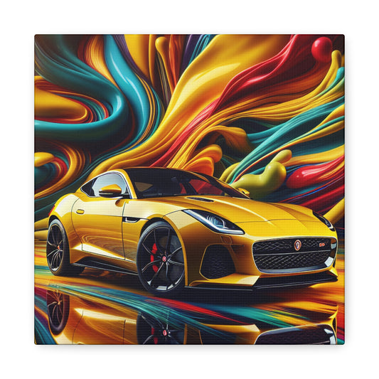 Jaguar F-Type Car Canva Painting, Handmade Wall Art Decor, Perfect Gift for Car Enthusiast, Automobile Collectors, and Home Decor Lovers