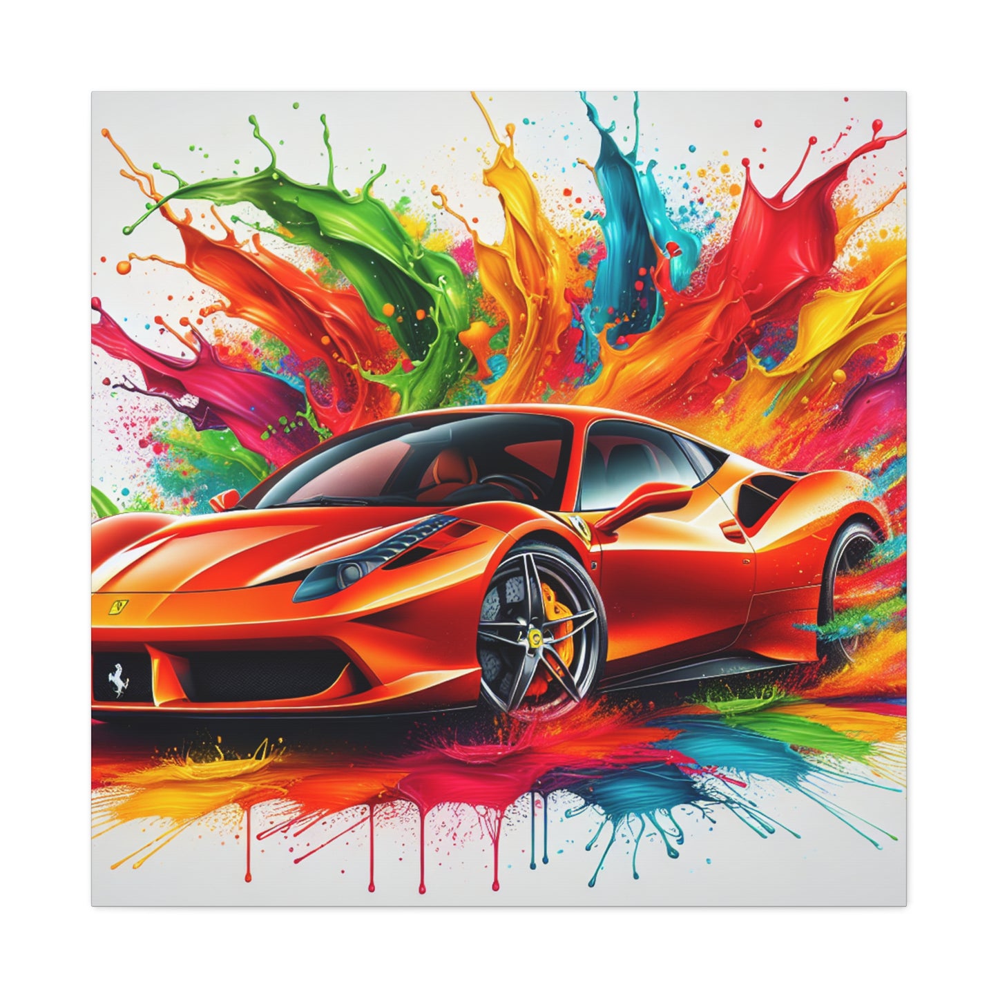 Ferrari Wall Art Canva Painting - Luxury Car Home Decor, Exclusive Italian Supercar, Perfect Gift for Car Enthusiasts and Collectors